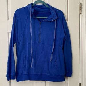Ladies Blue Half-Zip Sweatshirt